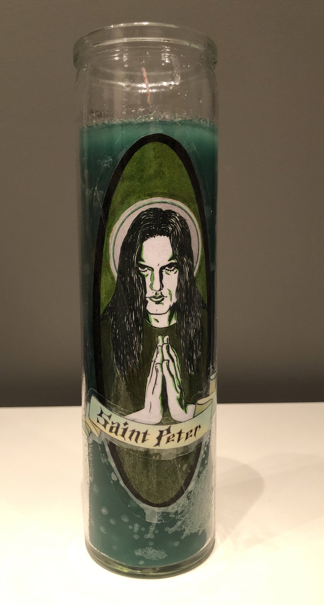I made a peter steele prayer candle for my friend s birthday and i m so happy with how it turned out 