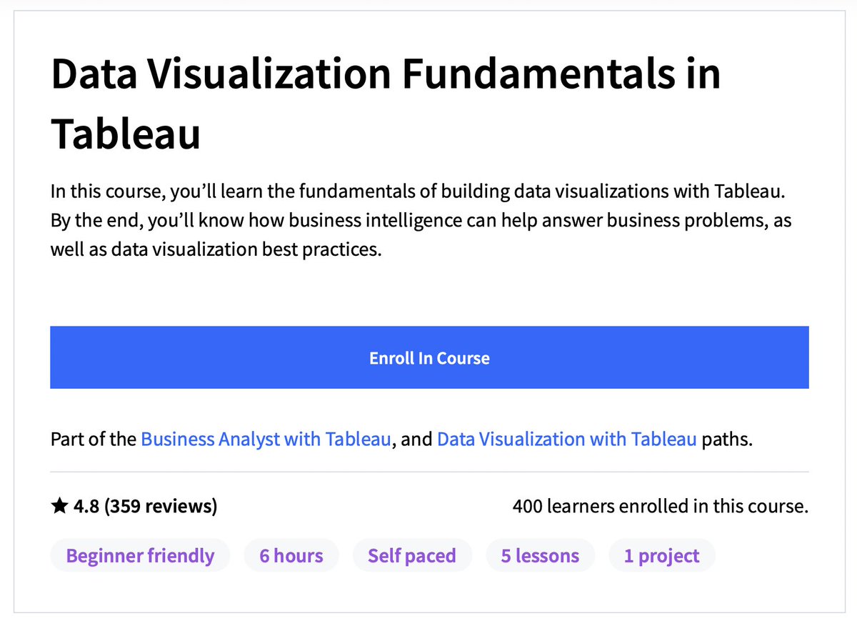 👉dataquest.io/course/data-vi…

Hey #datafam, I am excited to share that my latest written course is live!

It was a great learning experience for me &amp; I am really happy to see the love and ratings I have received so far from the learners!

Would love to hear your thoughts too😃