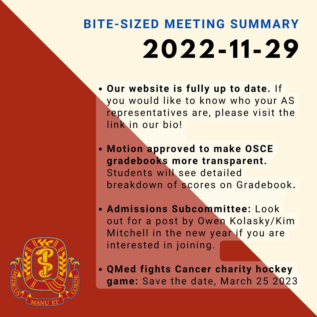 Queen's Medicine Aesculapian Society tweet media