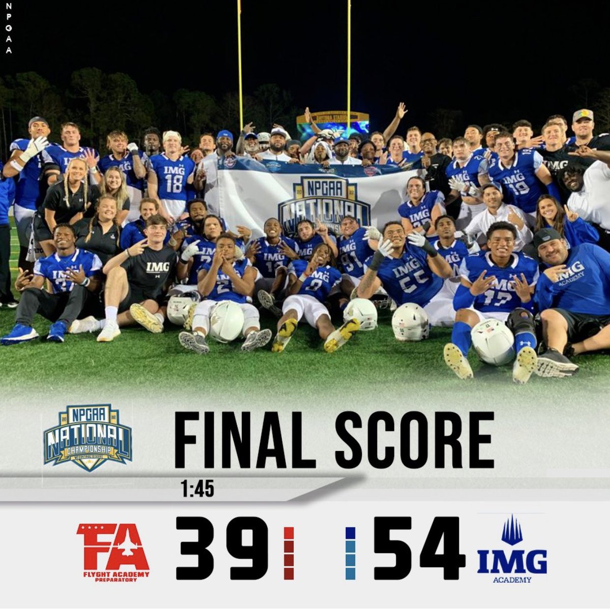 National Post Grad Athletic Association (@thenpgaa) on Twitter photo 🚨🚨🚨 SCORE ALERT 🚨🚨🚨
CONGRATULATIONS @IMGFBPost_Grad your 2022 NPGAA POST GRAD NATIONAL CHAMPIONS <a href="/VSNflorida/">Varsity Sports Nation</a> <a href="/PostGradRecruit/">PostGradRecruits INC.</a> 🚨🚨🚨 SCORE ALERT 🚨🚨🚨
CONGRATULATIONS @IMGFBPost_Grad your 2022 NPGAA POST GRAD NATIONAL CHAMPIONS <a href="/VSNflorida/">Varsity Sports Nation</a> <a href="/PostGradRecruit/">PostGradRecruits INC.</a>