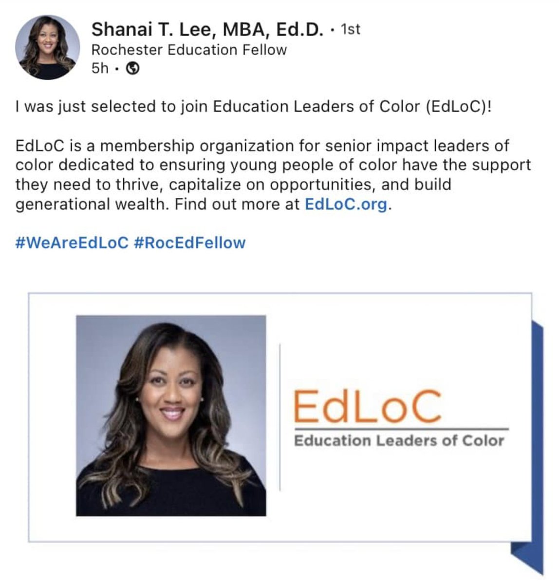 #WeREADY! Please join us in congratulating Shanai on this amazing opportunity she’s been given! #forourkids #RochesterNY. Thanks @WeAreEdLoC! 

#education #teachers #students #highereducation #goodteachers #schools