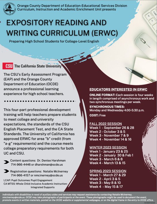 CSU Expository Reading and Writing Curriculum CSU_ERWC profile Musk