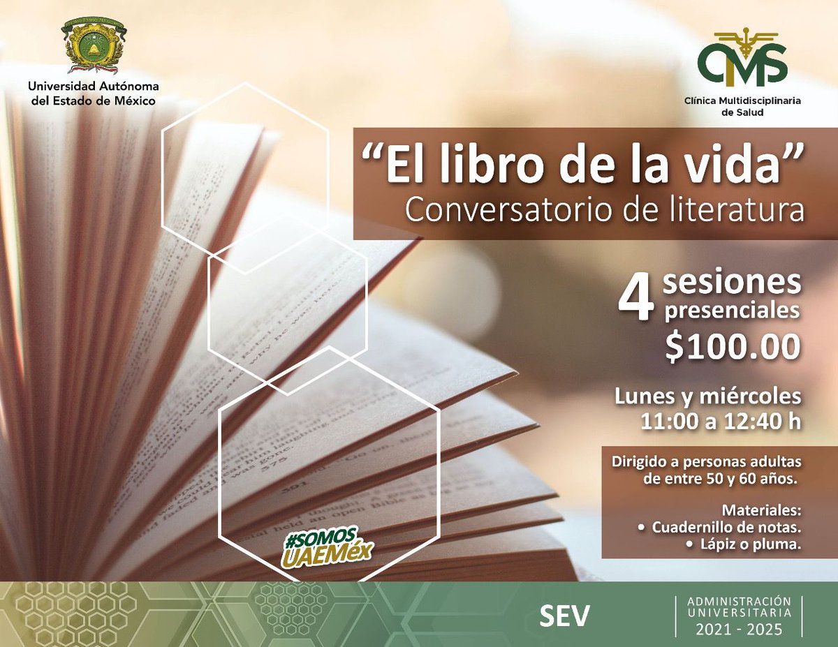 CMSUAEMex's tweet photo. Conoce los talleres que ofrecemos para mejorar la calidad de vida de las personas adultas mayores.
#SomosCMSUAEMéx     
#SomosUAEMéx https://t.co/puGxuzV9cb