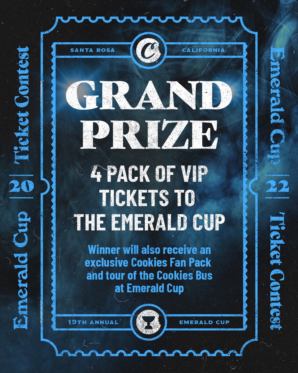 cookiesglobal's tweet photo. 🏆 We're giving away a 4 pack of VIP tickets to @theemeraldcup 2022 , an exclusive Cookies Fan Pack and a tour of the Cookies Bus ...

Enter here >> https://t.co/rO5dIsjYAa https://t.co/aMPFydWXa0
