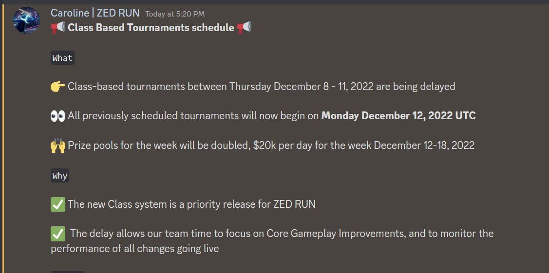 sucks for delays, love the juiced pots, love they are focused on fixing the new class system, I am excited for this, get the class system right FIRST AND FOREMOST  and then we can start running tourneys!
