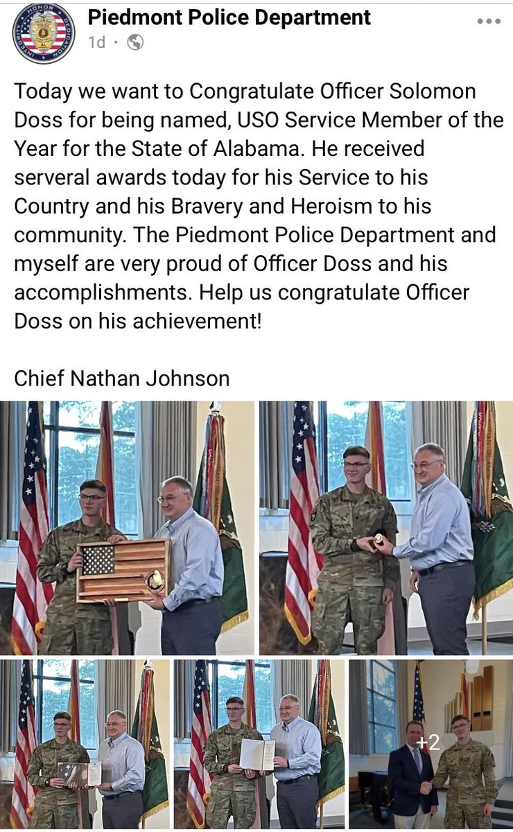 Piedmont Baseball ⚾️ (@phsbaseball_16) on Twitter photo What a huge honor for 2019 <a href="/PiedmontHS/">Piedmont High School 🎓</a> ⚾️ Grad Solomon Doss! He has made us all so proud and thank you for your service! He has exemplified exactly what we want our PHS graduates to do with their lives!!! What a huge honor for 2019 <a href="/PiedmontHS/">Piedmont High School 🎓</a> ⚾️ Grad Solomon Doss! He has made us all so proud and thank you for your service! He has exemplified exactly what we want our PHS graduates to do with their lives!!!