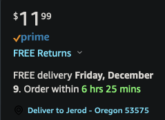 jerodesch's tweet image. Guess that 2 day shipping is no longer a thing?  You think I’m going to pay $139 a year for video and music, @amazon?  I’m willing to bet there are many of us will go to one of your competitors if we have to wait 4-5 days for household items.