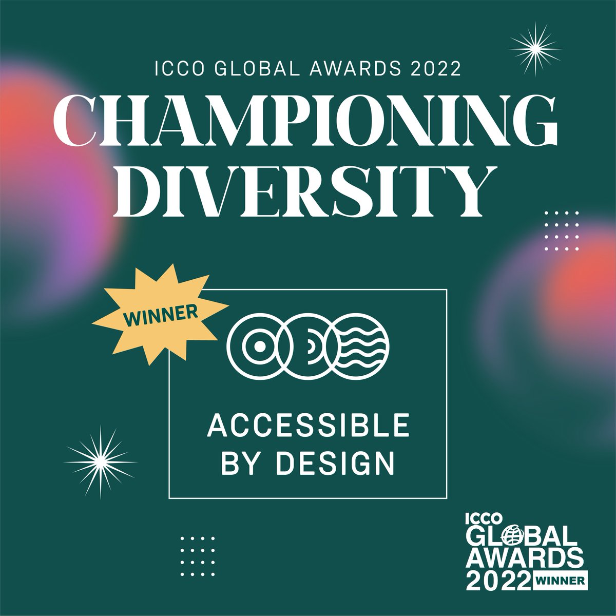 current_global's tweet photo. Thanks International Communications Consultancy Organisation (@ICCOpr) and congrats to the Accessible by Design team, who brought home our first-ever ICCO Global Award for Championing Diversity. #AccessibleByDesign #AccessibleCommunications #Diversity https://t.co/AdYMwzHtX2