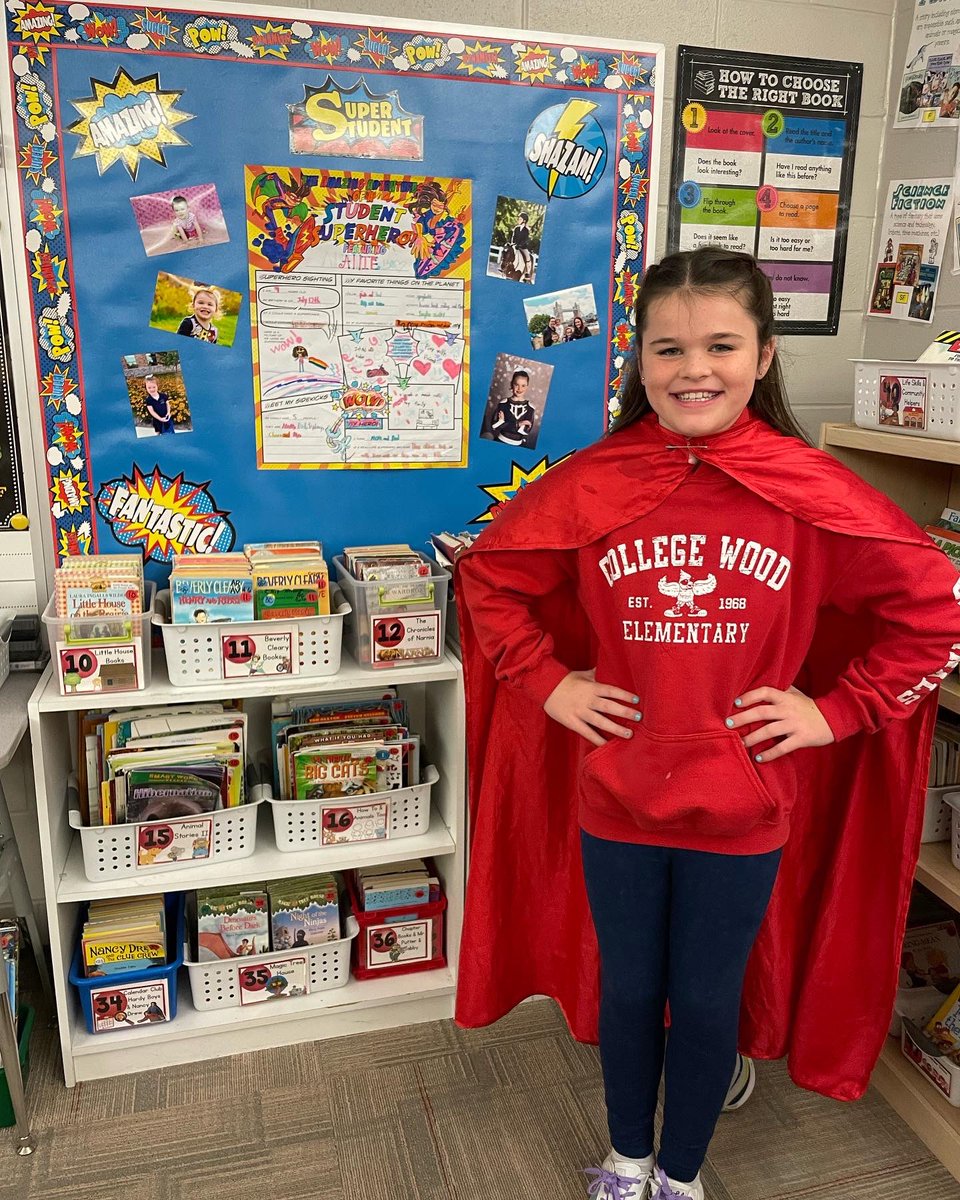 JennyGossett1's tweet photo. Check out these three fabulous “Superhero Students” that were featured in our classroom over the past few weeks! #thirdgradersrock @college_wood @CWEPTO https://t.co/AOhgx4BKJL