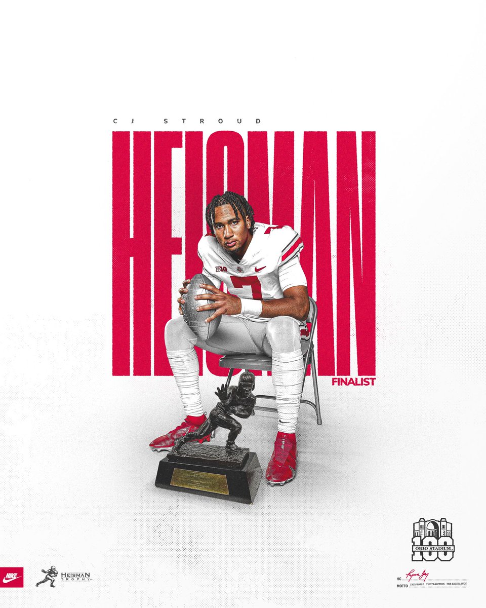 OhioStateFB's tweet photo. 𝐉𝐮𝐬𝐭 𝐚 𝐤𝐢𝐝 𝐟𝐫𝐨𝐦 𝐓𝐡𝐞 𝐈𝐧𝐥𝐚𝐧𝐝 𝐄𝐦𝐩𝐢𝐫𝐞,

@CJ7STROUD is a #HE7SMAN finalist for the second consecutive year! 🏆 https://t.co/RWhVKcY7Ss
