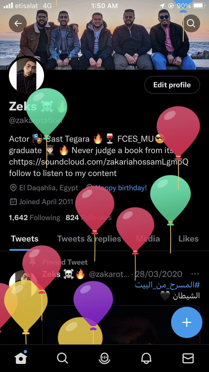zakarotation's tweet photo. زي كل سنة تويتر هو اللي بيحتفل بيا 😂😂♥️♥️ 
Happy 24 to me 🎂🎉 https://t.co/MQCOdKyEK1