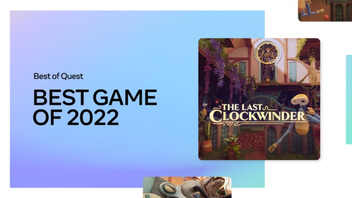 cyanworlds's tweet photo. 🌱 The Last Clockwinder is officially the Best Game of 2022 as selected by the Meta Quest store!

Congratulations to our friends at @hellopontoco!

Go pick it up NOW on the Meta Quest store to see what all the fuss is about: https://t.co/c2762P1mr0 https://t.co/2ZaXSWwG1u