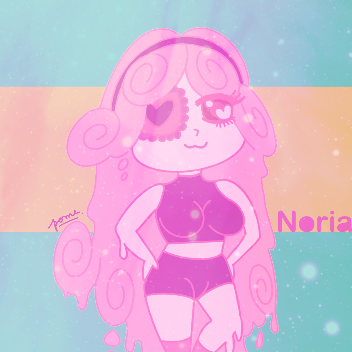 rumpompome's tweet photo. A little #Noria for my great friend @slimyhearts on his Birthday 💖 This character belongs to @SlimeyheA  and it's the cutest 💝 I always wanted to draw something slime like! I hope you enjoy it! https://t.co/7RBFOEO1QP