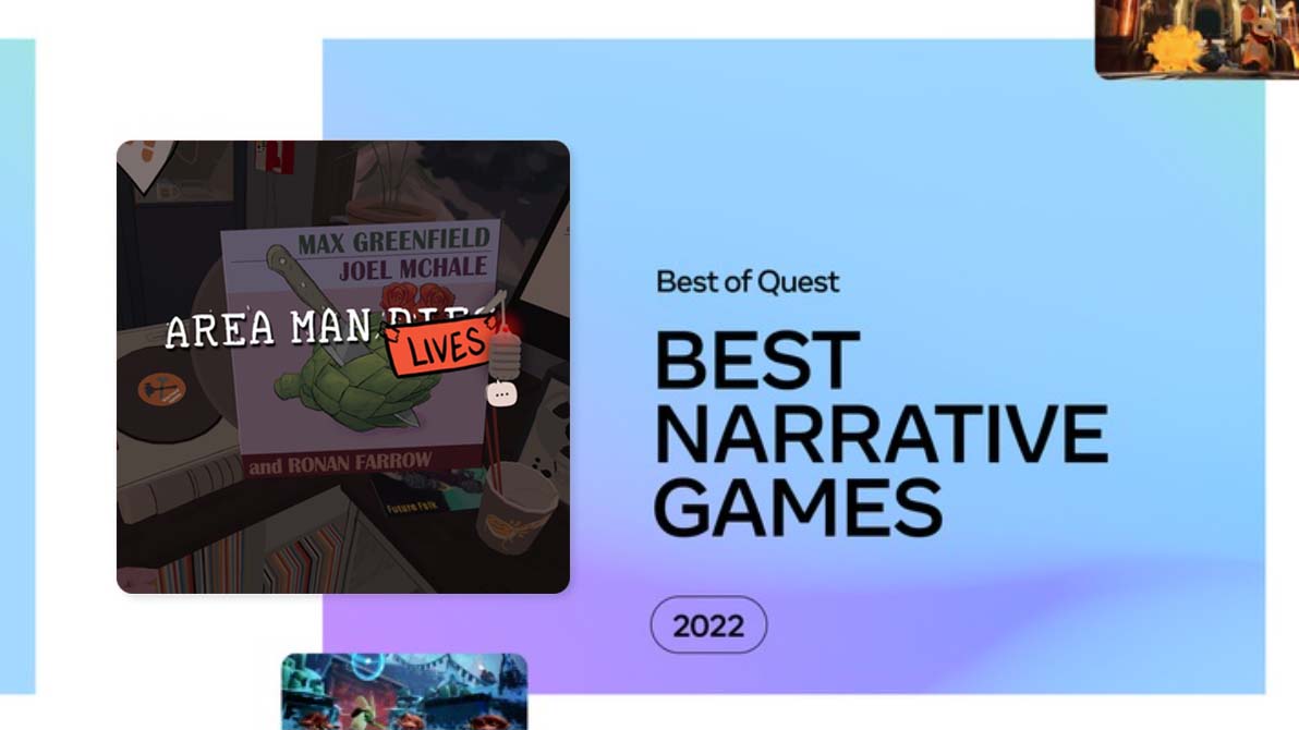 cyanworlds's tweet photo. AREA MAN LIVES and The Last Clockwinder have BOTH been selected as Best Narrative Games of 2022 on the Meta Quest store!

If you haven't had a chance to play them yet, there is no better time than right NOW!

https://t.co/05V4yFFtKt https://t.co/RLUXEgSX2A
