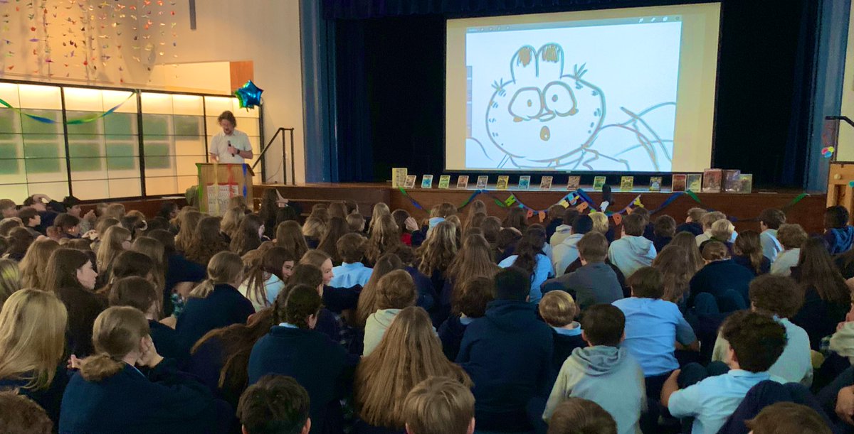 maddieschnurr's tweet photo. Such an incredibly fun day with the incredibly talented illustrator and author @MrNathanHale! Thank you, Nathan, for a memorable day. 
@STAUpperLibrary https://t.co/Iqig4eFmuQ