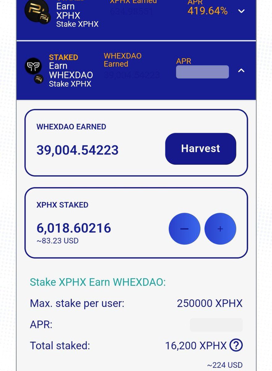 $Stake XPHX , Earn WHEXDAO

safeswap.online/safeearn/XPHX

Follow 👇
🌐 xphxco.com 
✅ <a href="/PhoenixcoXphx/">PhoenixCo - XPHX</a> 
✅ <a href="/PeterDWake/">Peter Wake 🇨🇦🏳️‍🌈</a> 

The perfect collaboration
What are you waiting for? Buy xphx, stake and get Whexdao.

#stake #xphx #WHEXDAO

<a href="/rocketbotpro/">RocketBot</a> airdrop 100 WHEXDAO 100