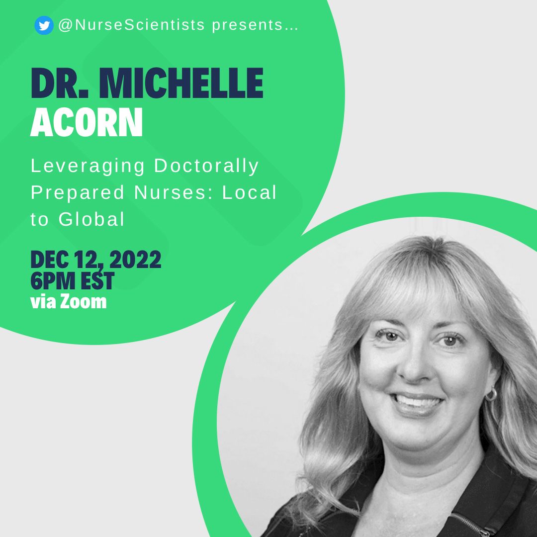 Doctorally prepared nurses bring a special value to patient care, nursing practice, leadership & research. How can we leverage them to advance healthcare? Join us, Mon, Dec 12, 2022 6pm EST to hear some strategies from Dr. @MichelleAcornDr. DM for zoom link. Please share widely!