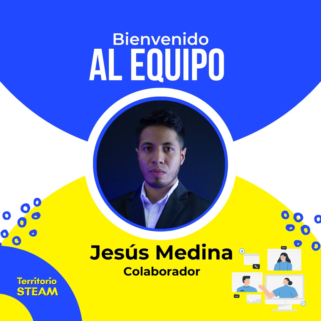 Os presentamos a Jesús Medina León @jesusmedinadesu colaborador de #territorioSTEAM quien impartirá nuestro próximo taller con Micro:bit 

Ingeniero Mecatrónico, formador de robótica educativa para niñas y niños, y campeón Micro:bit de 2022. 

#EducaciónSTEAM #territorioSTEAM