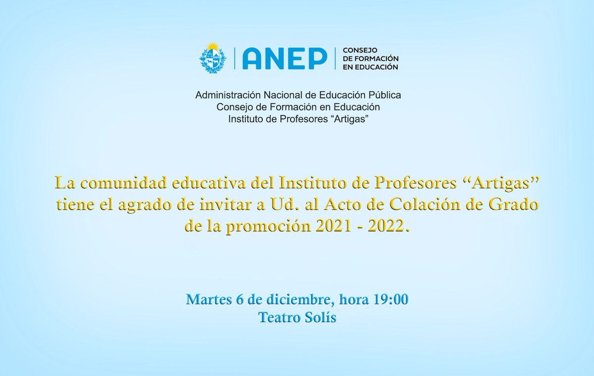 ipaenred's tweet image. Mañana, 6 de diciembre, tendremos el segundo acto de entrega de títulos de este año, en compensación del atraso que generó la pandemia. 

#promoción 2021-2022
#formación de #profesores