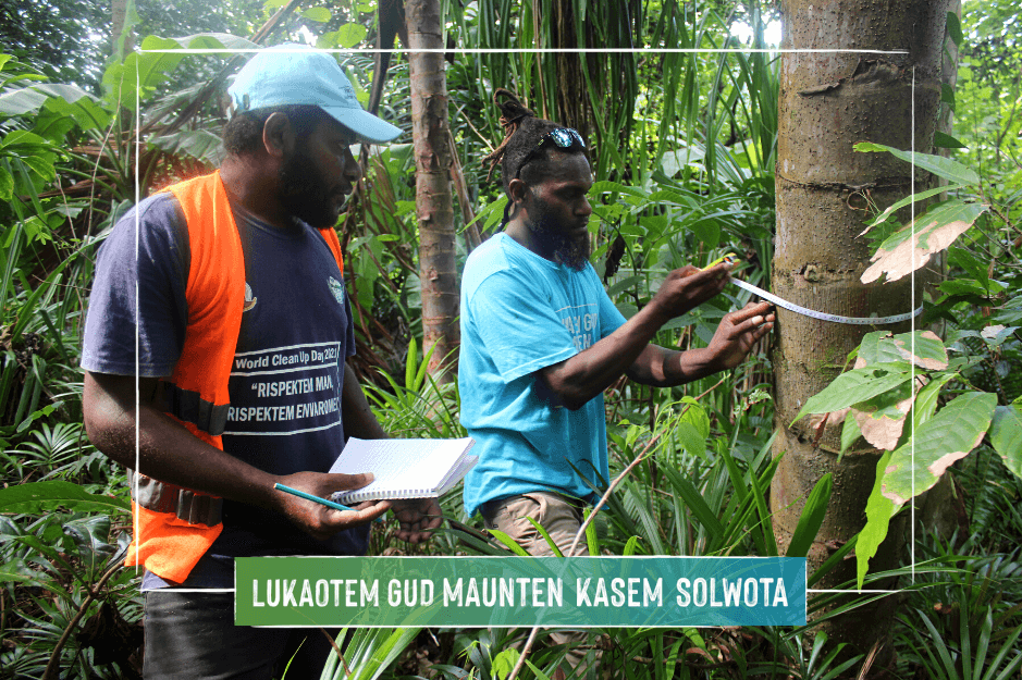 SavvyVanuatu's tweet photo. Frazer Alo & Thomas Doro measure a tree at a Biological Rapid Assessment #BIORAP site on #Malekula, Vanuatu to understand the ecological conditions of the area. 🇻🇺🌳
#PEUMP #LukaotemMauntenKasemSolwota #BIEM https://t.co/mYxbJJADbg