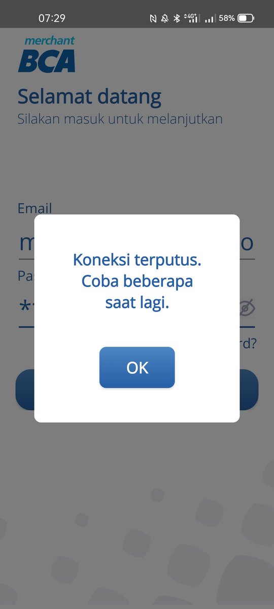 semplon's tweet photo. @HaloBCA dari semalem gak bisa konek merchant bca. Knapa ya ? Jadi gak bisa ngecek transaksi ini. https://t.co/FHfRqE5PZz