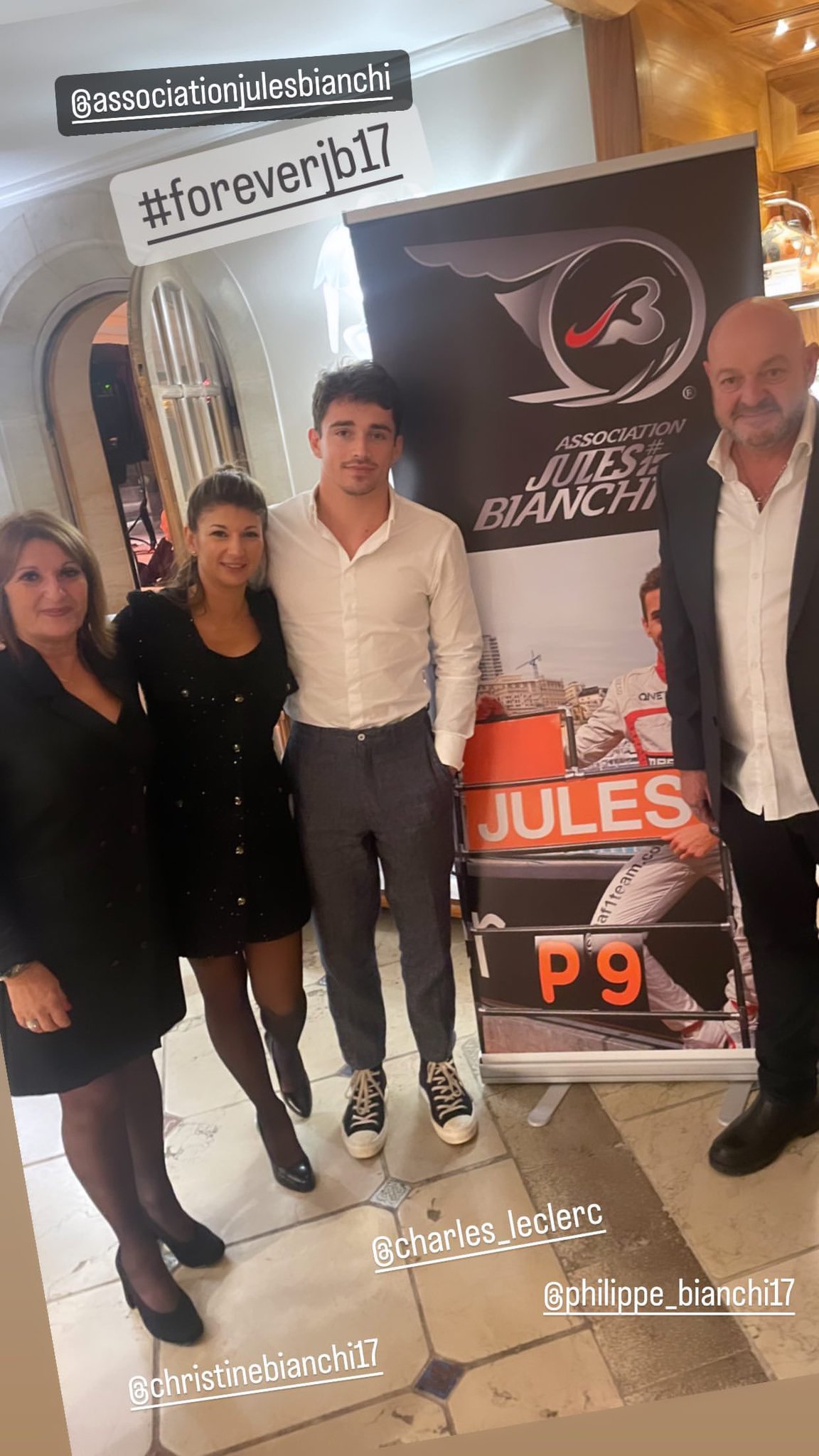 Photos Charles Leclerc with Jules Bianchi's family for a charity event