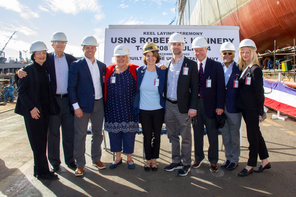 GDNASSCO's tweet photo. The keel has been laid for the future USNS Robert F. Kennedy (T-AO 208), the fourth ship in the John Lewis-class fleet replenishment oiler program for the U.S. Navy.
#NASSCOBuilt https://t.co/2wDar3ZrHy
