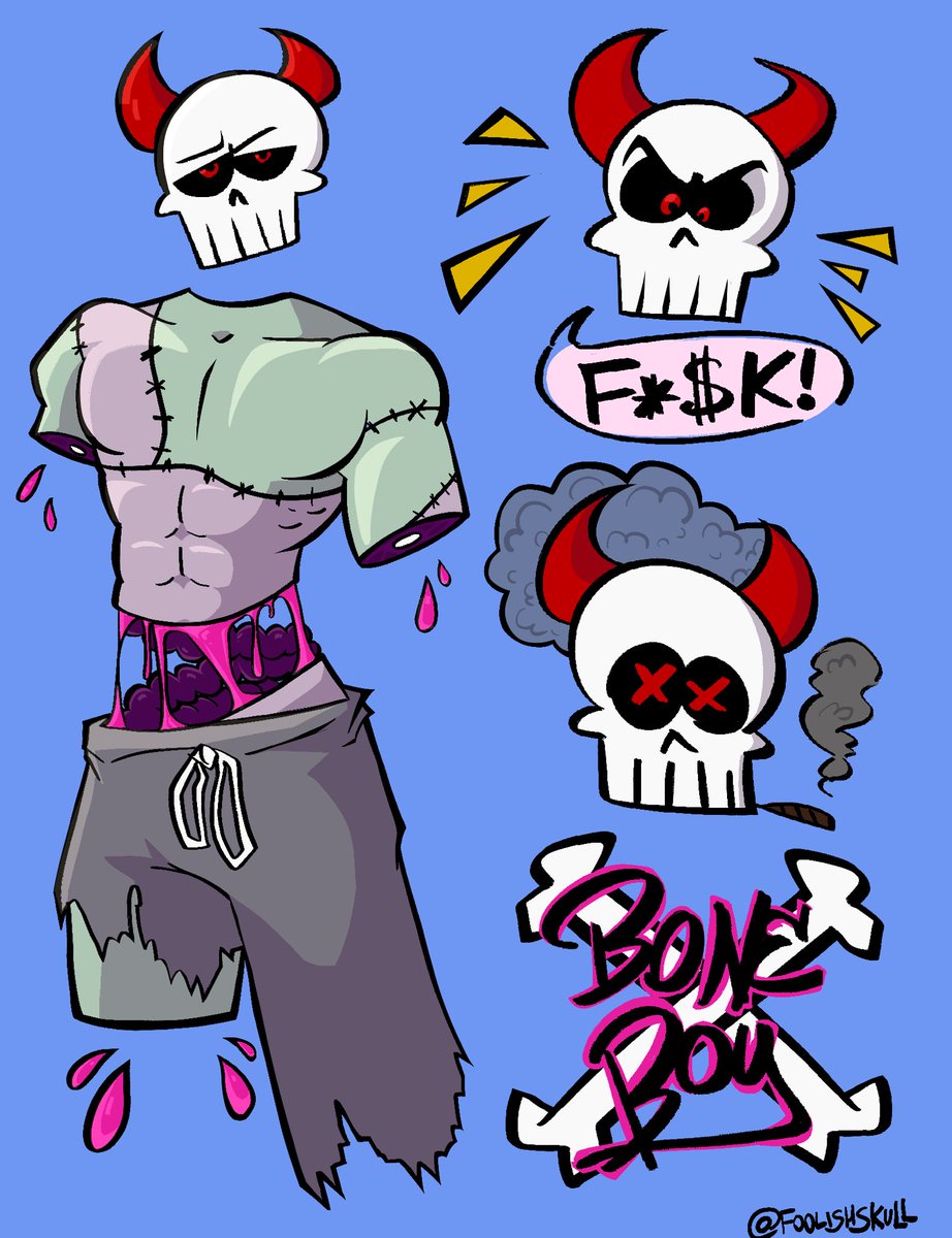 mimikinss_'s tweet photo. ⚠️cw: cartoon gore⚠️
haven’t drawn my boy here in a while I found an old doodle of him in a notebook &amp; wanted to touch it up
#originalcharacter #zombieoc #skeletonoc #cartoongore https://t.co/LhnWPFL7mo