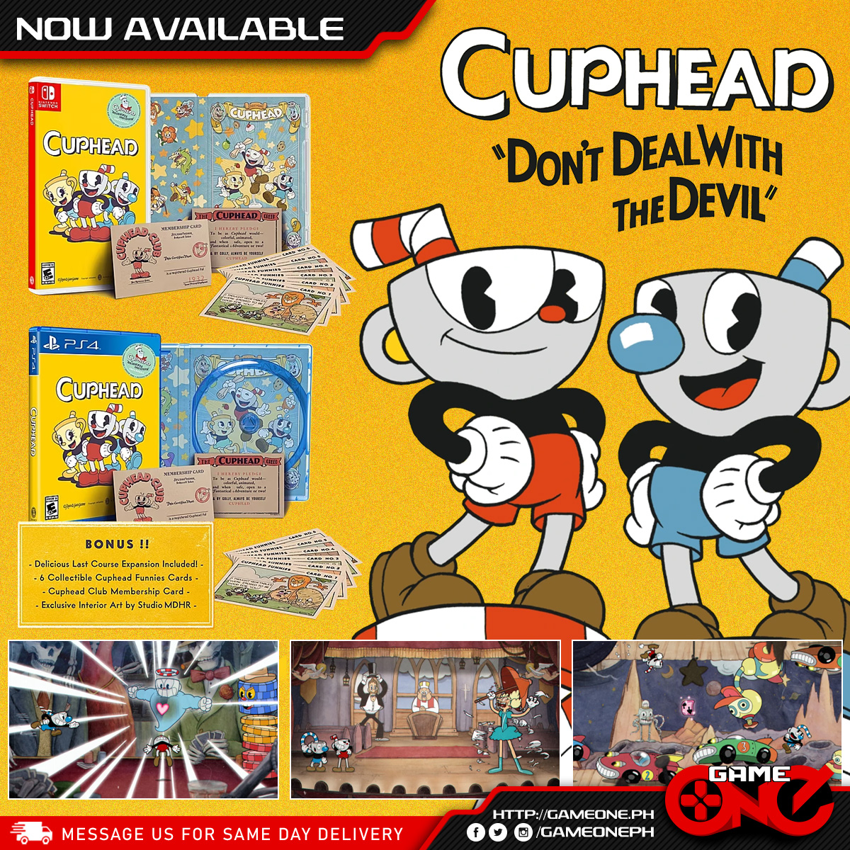Game One PH on Twitter "NOW AVAILABLE Cuphead Play as Cuphead or
