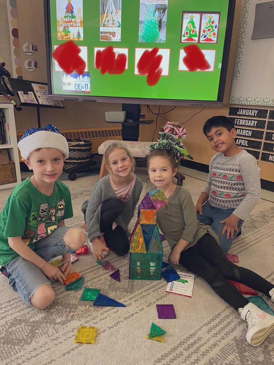 We ❤️ festive days leading up to Christmas break. Today was Christmas Tree Day. We worked through tree building challenges🎄no better way to end a Monday than STEM play! The team work and creativity was shining bright today…one group even made a “Whoville tree!”✨<a href="/EICSCatholic/">Elk Island Catholic Schools</a>