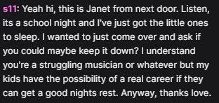 So i'm live again!

Currently at 106 hours on the clock and I think the neighbours are sick of my shit or something...