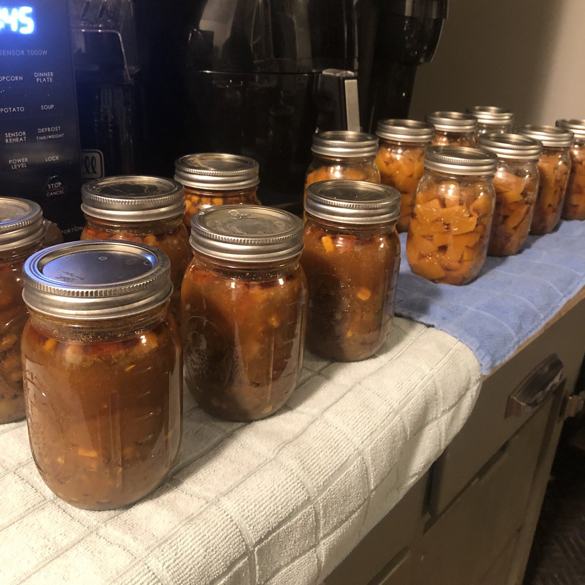 Set_In_My_Skin's tweet photo. Dry canned butternut squash and shipwreck soup over the weekend. 43 pint squash, 6 pints soup. 👍 #soup #canning #drycanning #shipwrecksoup #homesteading https://t.co/ohqPJQXflW