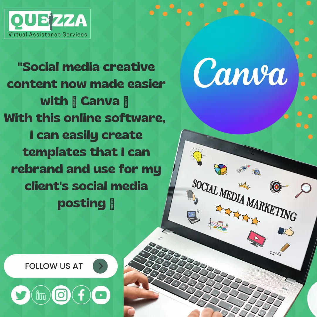 quezzavas's tweet photo. Social media creative content made easier with Canva ✨ With this online software, I can easily create templates that I can rebrand and use for my client's social media posting ✅ 

If you want to know more, check my portfolio at https://t.co/VgNZfmKWS9 

#quezzavas #canva #vaph https://t.co/kBSj1FGR8o