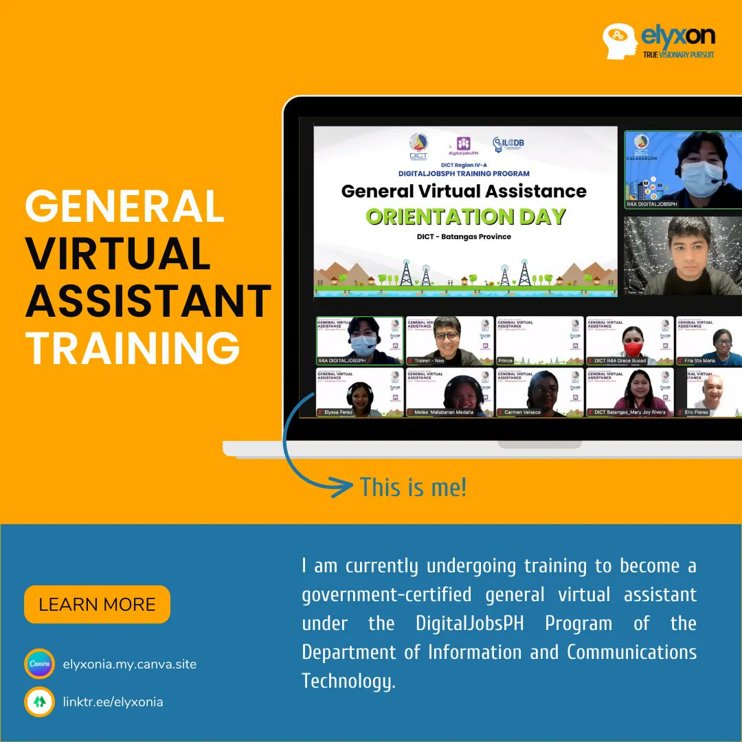 elyxonia's tweet photo. Before I start my freelancing career as a virtual assistant 💻👩‍💼, I intend to attend related training to upskill 📈

#elyxon #truevisionarypursuit #informationtechnology #careerdevelopment #traininghard #keeplearning #tuesdaymotivation https://t.co/vqXfPgraTV