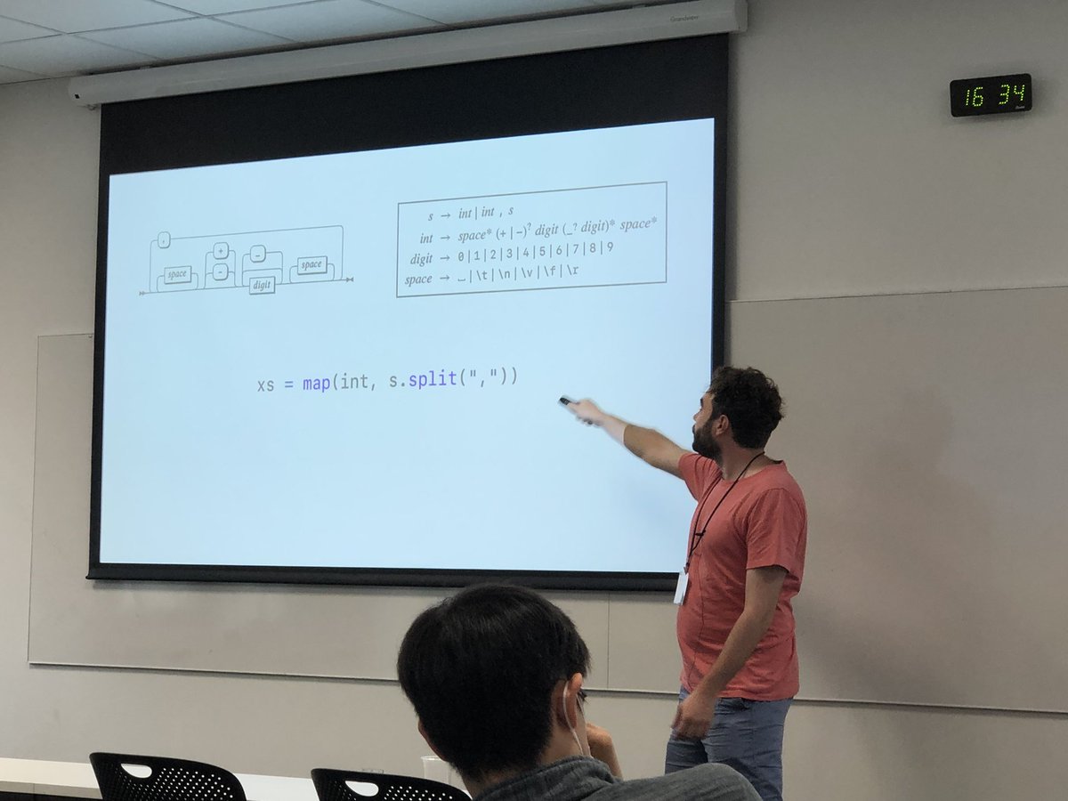 breandan's tweet photo. .@schrototo presenting an updated version of his #ICSE22 talk, “Grammar Inference for Ad Hoc Parsers” at the #SPLASH22 doctoral symposium! https://t.co/JafJhR4zUL https://t.co/V6YGdonOC0
