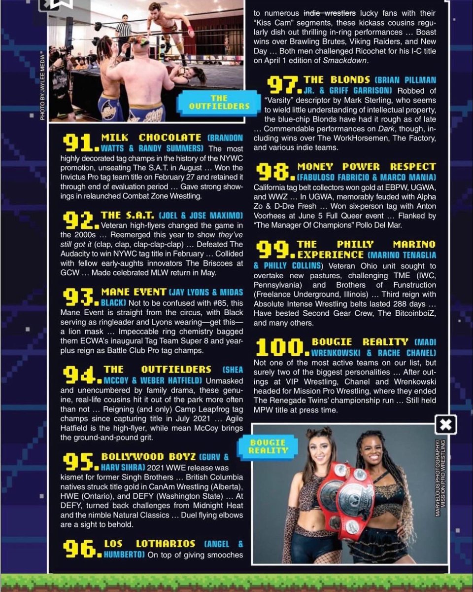 Feels pretty damn good to be recognized as one of @OfficialPWI Top 100 Tag Teams. Every year we keep building more and more momentum, thanks to everyone who is part of the journey. Can’t wait to see where we rank next year. #TagTeam100