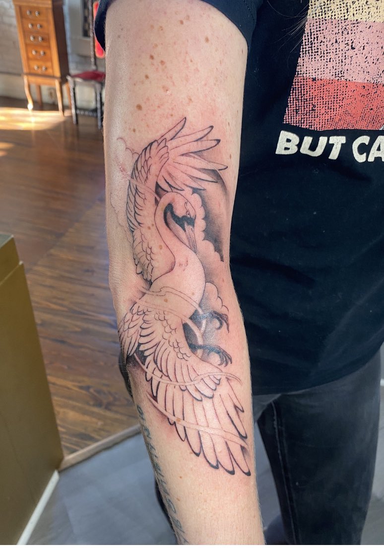 ProphecyInk's tweet photo. Swan…in progress. Stay tuned. Tattoo by Tevin. https://t.co/Fz4MJ2wT5R