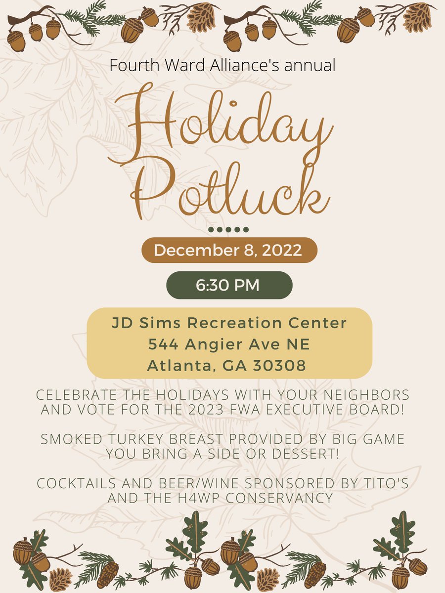 4thWardAlliance's tweet photo. Join us this Thursday for our Holiday Potluck! https://t.co/OWxGCcv3O6
