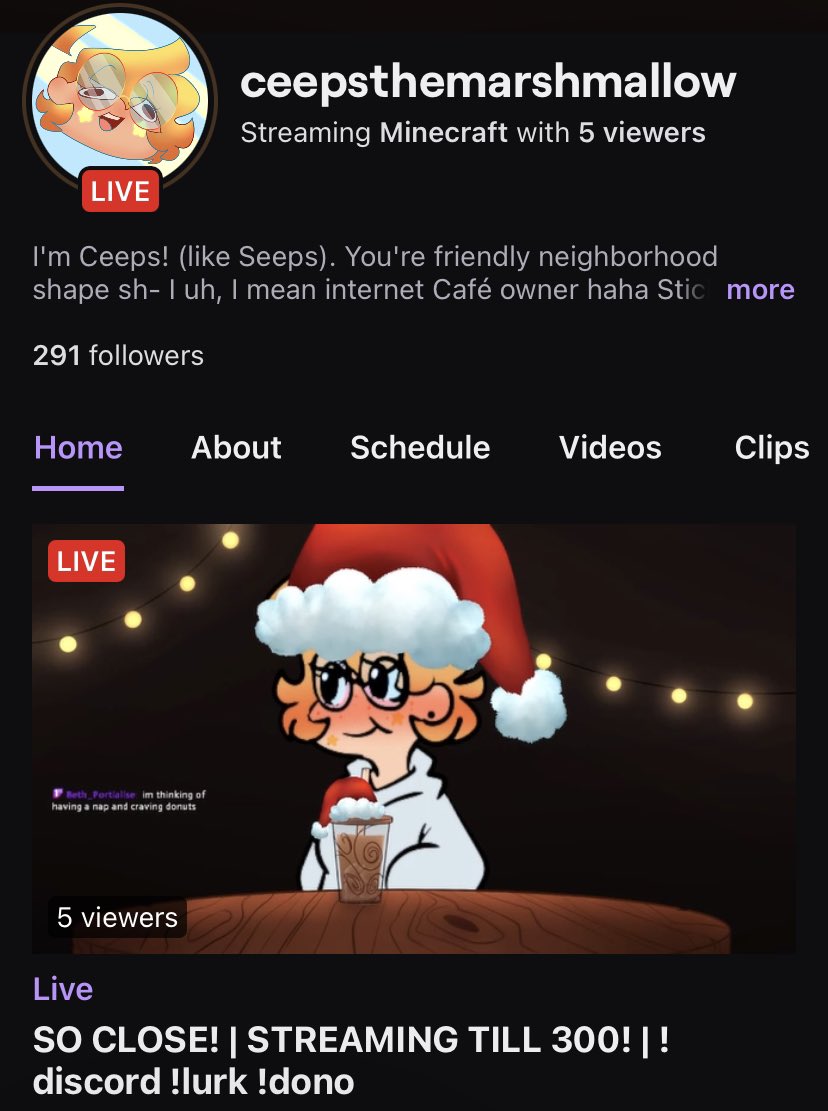 Ceeps_Cafe's tweet photo. 9 AWAY FROM 300!! And live rn! Come on by and if you enjoy considering dropping a follow so we can hit the goal!
https://t.co/WCSv5aHjJ1
#smallstreamer #smallstreamersupport #mcyt #SmallstreamersConnetRT #twitchstreamers #smallstreamers #twitchwt #TwitchAffliate #twitchlive https://t.co/yqufepnqXJ