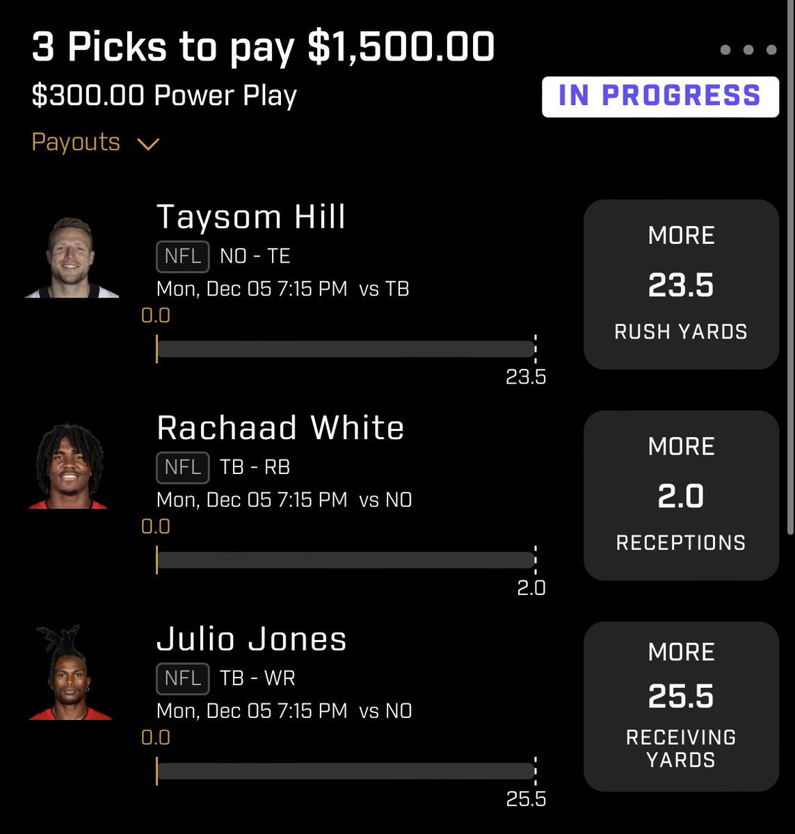 SummitBets's tweet image. #MNF PROPS 🪓🪓🪓

Taysum Hill o23.5 rush yards
Rachaad White o2 receptions
Julio Jones o23.5 rec yards

LETS SWEEP