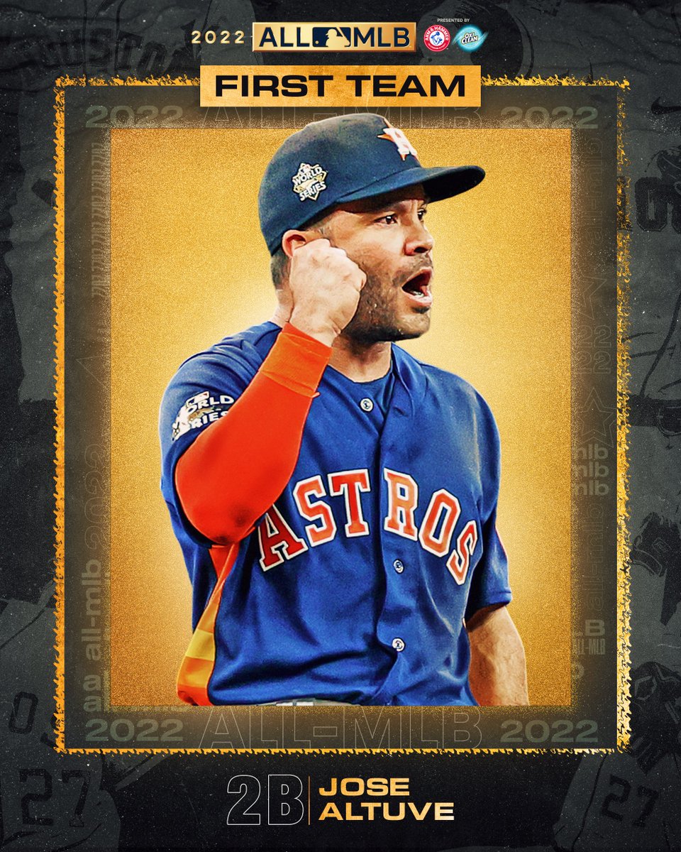 MLB's tweet photo. For the first time in his career, Jose Altuve is the #AllMLB First Team second baseman! https://t.co/Xb1kcJOv5P