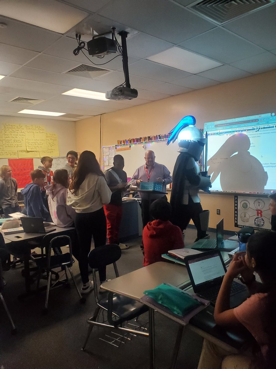 November Student of the Month announcements today.Huge thanks to <a href="/pond_pta/">Pond Road Middle School PTA</a> for partnering with us to bring back this tradition.Shout out to <a href="/Starbucks/">Starbucks</a> on Rt.33 in Robbinsville for the generous donations. The kids loved being recognized for their KINDNESS by Noble and Mr. Gizzo.