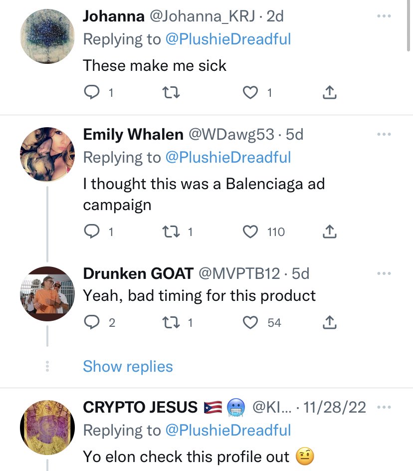 MattBinder's tweet photo. just a few Elon Musk fans thanking a Twitter advertiser as requested https://t.co/K03qfrBc5W