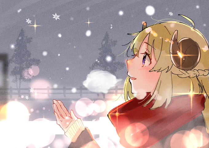初雪。#つのまきあーと 