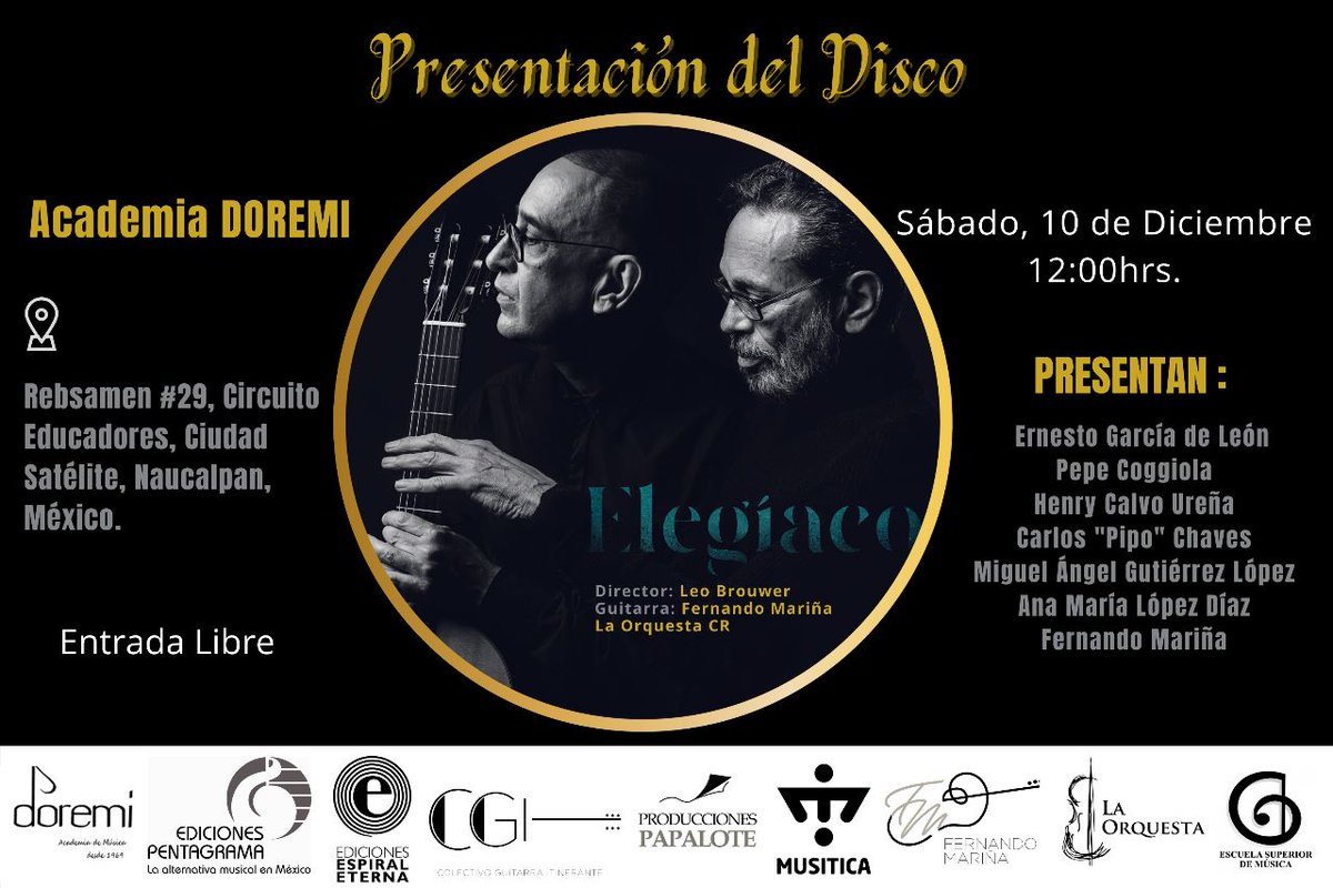 Garcilone's tweet photo. ¡¡¡No te lo puedes perder!!!

Presentación del CD "Elegiaco"  09 y 10 de Diciembre... ¡¡¡AHÍ  NOS VEMOS!!! https://t.co/LtMKiZORuD