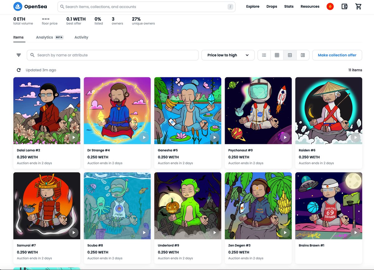 After a major blunder with posting them, @DigiMonkz AUCTION IS LIVE. Please support us by not only participating but also liking Tweet, RT &amp; commenting. Please SHARE with frens &amp; your favorite communities. Minimum of 0.25 ETH to start. GOOD VALUE? 🤷‍♂️
opensea.io/collection/dig…