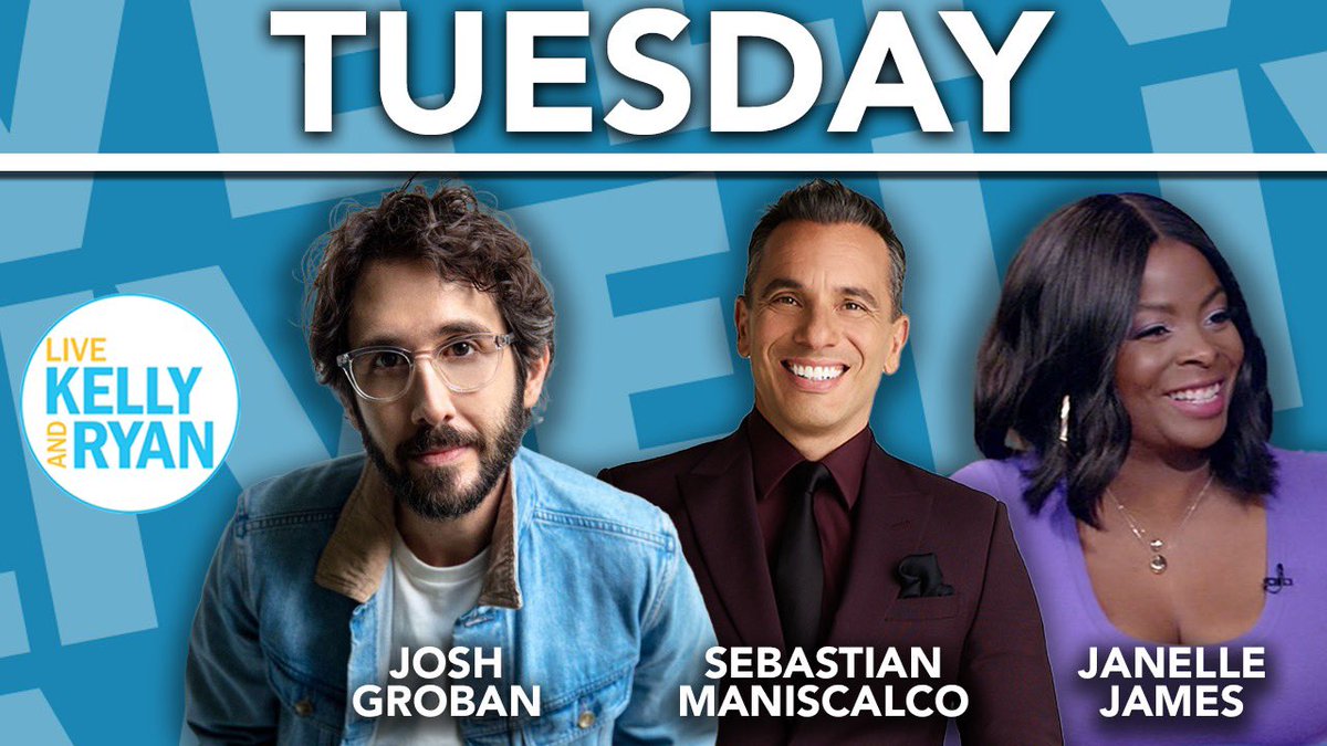 We’re in for a fun Tuesday! On tomorrow’s show: @joshgroban, @SebastianComedy, @AbbottElemABC’s @janellejcomedy, and a Good News story! 🙌
