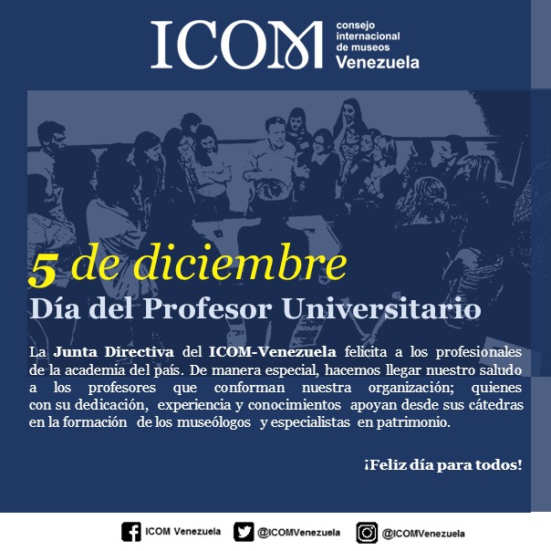 johanrop's tweet photo. ¡Feliz día colegas! 
#ICOMVenezuela #icomofficiel #museos #ICOMVE2022 #DíaProfesorUniversitario #ConocetuMuseo https://t.co/Ob3Mb60dLd