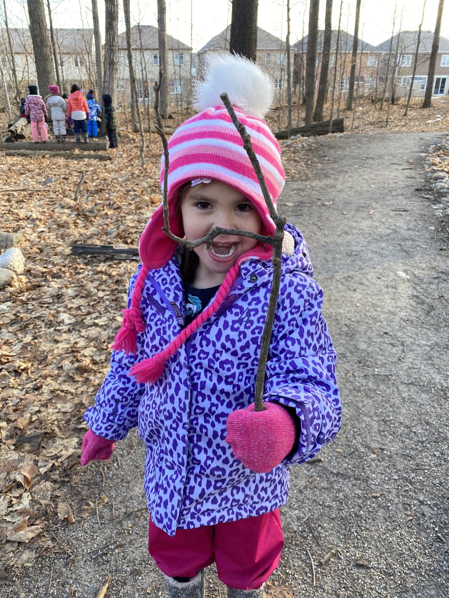 Finding sticks that look like numbers!! Take a close look… it’s a FOUR! We had another beautiful morning playing among the trees and fallen leaves in the forest. <a href="/jmewrdsb/">Janet Metcalfe Public School</a>