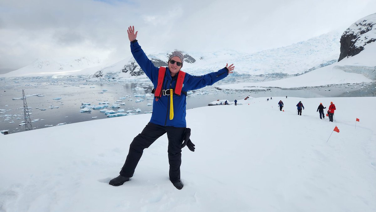 Hello from Antarctica! What an incredible day exploring on the Ocean Victory - the icy landscape is simply breathtaking 💙 These photos are from Paradise Bay, it's epic! #bucketlisttravel #antarcticcruise